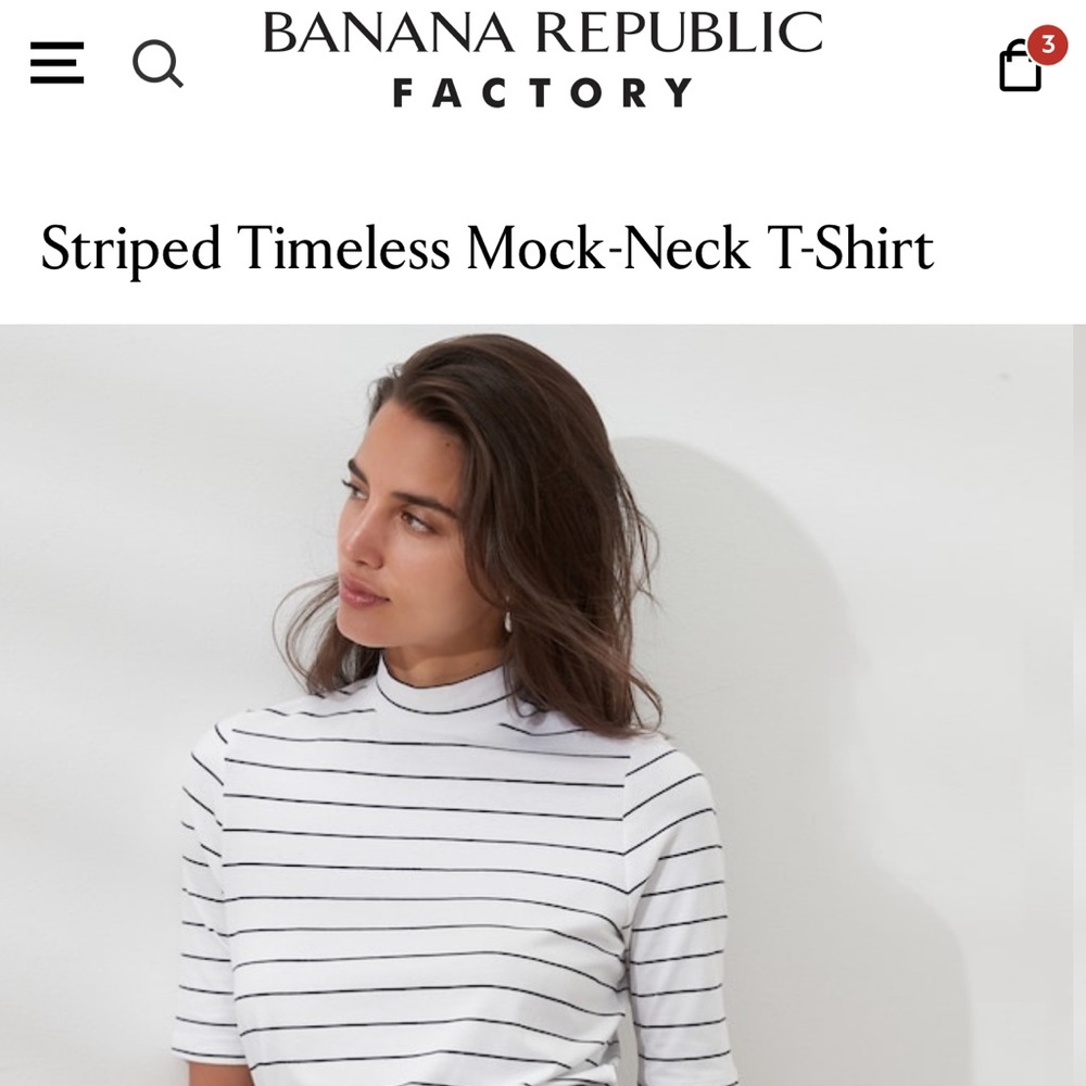 COPY - NWT Banana Republic Mock Neck Short Sleeve TShirt
